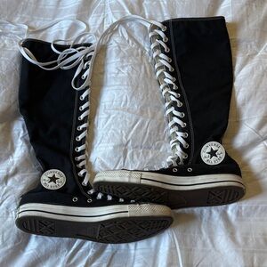 Converse Unisex  Black Lace-Up Knee-High Boots size Men’s 9 women’s size 11